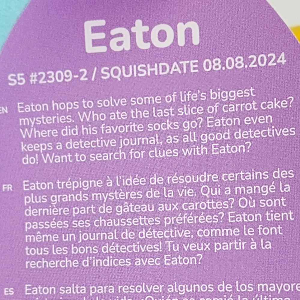 🐣 EATON 🐰🧁 Blue Bunny Milkshake Pink Fur Carrot Easter 2025 Squishmallow NWT - Picture 4 of 9